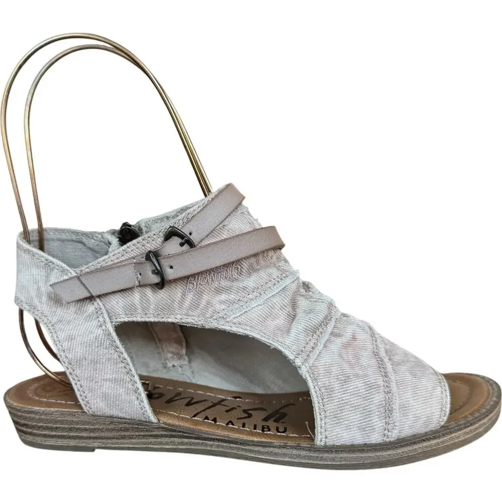 Blowfish Malibu Blush Pink Ankle Strap Zip Up High Top Sandals Women’s 6.5 NEW